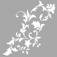 Artikel ST-1506 Riviera Çiçek Motif Stencil Tasarımı 30x30 cm Kanvas Tablo