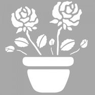 Artikel ST-1538 Thaisa Çiçek Motif Stencil Tasarımı 30x30 cm Kanvas Tablo