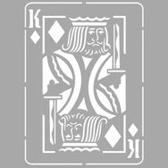 Artikel ST-1557 İskambil Kartı Stencil Tasarımı 30x30 cm Kanvas Tablo