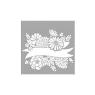 Artikel ST-1575 Zabrina Çiçek Kurdela Stencil Tasarımı 30x30 cm Kanvas Tablo