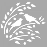 Artikel ST-1598 Morgana Kuş Motif Stencil Tasarımı 30x30 cm Kanvas Tablo