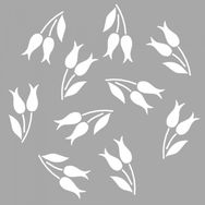 Artikel ST-1605 Selene Çiçek Motifi Stencil Tasarımı 30x30 cm Kanvas Tablo