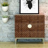 Artikel ST-185 Çiçek Karo 2 Stencil Tasarımı 30x30 cm Kanvas Tablo