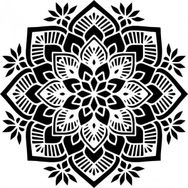 Artikel ST-208 Mandala 6 Stencil Tasarımı 30x30 cm Kanvas Tablo