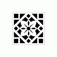 Artikel ST-281 Çiçek Karo 6 Stencil Tasarımı 30x30 cm Kanvas Tablo