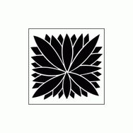 Artikel ST-302 Yaprak Motif Stencil Tasarımı 30x30 cm Kanvas Tablo