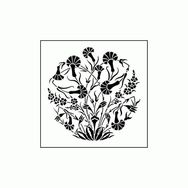 Artikel ST-326 Yuvarlak Çini 3 Stencil Tasarımı 30x30 cm Kanvas Tablo