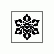 Artikel ST-327 Yıldız Çini Stencil Tasarımı 30x30 cm Kanvas Tablo