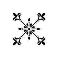 Artikel ST-342 Akdeniz Karo Stencil Tasarımı 30x30 cm Kanvas Tablo