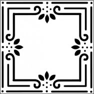 Artikel ST-349 Çerçeve Karo Stencil Tasarımı 30x30 cm Kanvas Tablo