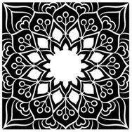 Artikel ST-359 Kare Mandala Stencil Tasarımı 30x30 cm Kanvas Tablo