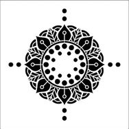 Artikel ST-360 Mandala 9 Stencil Tasarımı 30x30 cm Kanvas Tablo