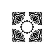 Artikel ST-362 Dış Quad Mandala Stencil Tasarımı 30x30 cm Kanvas Tablo
