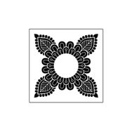 Artikel ST-364 Dört Uçlu Mandala Stencil Tasarımı 30x30 cm Kanvas Tablo