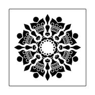 Artikel ST-370 Mandala 14 Stencil Tasarımı 30x30 cm Kanvas Tablo