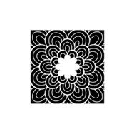 Artikel ST-373 Çiçek Mandala Stencil Tasarımı 30x30 cm Kanvas Tablo