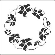 Artikel ST-387 Zambak Çerçeve Stencil Tasarımı 30x30 cm Kanvas Tablo