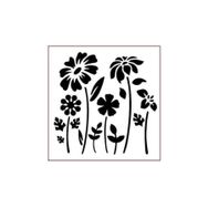 Artikel ST-403 Dağ Çiçekleri Stencil Tasarımı 30x30 cm Kanvas Tablo