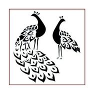 Artikel ST-404 Tavuskuşları Stencil Tasarımı 30x30 cm Kanvas Tablo