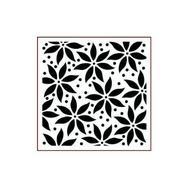 Artikel ST-405 Puantiyeli Çiçek Desen Stencil Tasarımı 30x30 cm Kanvas Tablo