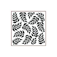 Artikel ST-407 Eğrelti Otu Desen Stencil Tasarımı 30x30 cm Kanvas Tablo