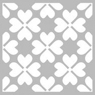 Artikel ST-438 Yonca Deseni Stencil Tasarımı 30x30 cm Kanvas Tablo
