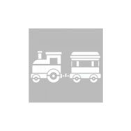 Artikel ST-473 Tren ve Lokomotif Stencil Tasarımı 30x30 cm Kanvas Tablo