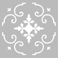 Artikel ST-492 Karo 41 Stencil Tasarımı 30x30 cm Kanvas Tablo