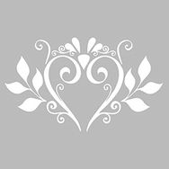 Artikel ST-503 Damask Kalp Desen Stencil Tasarımı 30x30 cm Kanvas Tablo