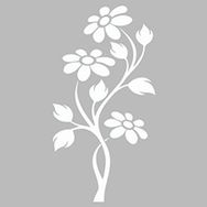 Artikel ST-505 Çiçekli Sarmaşık Stencil Tasarımı 30x30 cm Kanvas Tablo