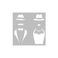 Artikel ST-524 Fransız Çift 2 Stencil Tasarımı 30x30 cm Kanvas Tablo