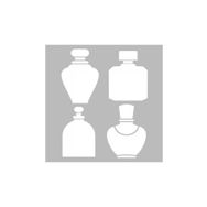 Artikel ST-525 Parfüm Şişeleri Stencil Tasarımı 30x30 cm Kanvas Tablo
