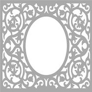 Artikel ST-563 Sarmaşık Çerçeve 2 Stencil Tasarımı 30x30 cm Kanvas Tablo