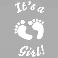 Artikel ST-582 It's a Girl Stencil Tasarımı 30x30 cm Kanvas Tablo