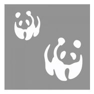 Artikel ST-590 İkili Panda Stencil Tasarımı 30x30 cm Kanvas Tablo