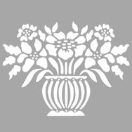 Artikel ST-600 Vazoda Papatya Stencil Tasarımı 30x30 cm Kanvas Tablo