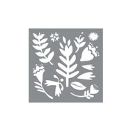 Artikel ST-617 Nordik Çiçek Motif Stencil Tasarımı 30x30 cm Kanvas Tablo