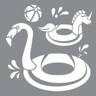 Artikel ST-624 Şişme Flamingo Stencil Tasarımı 30x30 cm Kanvas Tablo