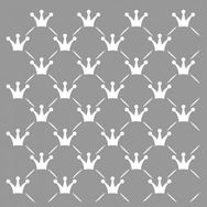 Artikel ST-671 Taç Deseni Stencil Tasarımı 30x30 cm Kanvas Tablo