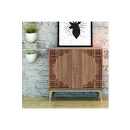 Artikel ST-692 Köşe Floral 2 Stencil Tasarımı 30x30 cm Kanvas Tablo