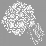 Artikel ST-713 Çiçek Buketi 2 Stencil Tasarımı 30x30 cm Kanvas Tablo