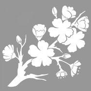 Artikel ST-728 Erik Çiçeği Stencil Tasarımı 30x30 cm Kanvas Tablo