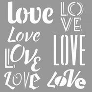Artikel ST-737 Love Kolaj Stencil Tasarımı 30x30 cm Kanvas Tablo