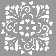 Artikel ST-742 Heart Stencil Tasarımı 30x30 cm Kanvas Tablo