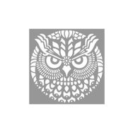 Artikel ST-754 Tribal Baykuş Stencil Tasarımı 30x30 cm Kanvas Tablo
