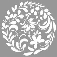 Artikel ST-756 Floral Daire Stencil Tasarımı 30x30 cm Kanvas Tablo