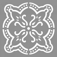 Artikel ST-777 Karo Fleur Stencil Tasarımı 30x30 cm Kanvas Tablo