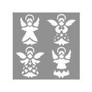 Artikel ST-824 Melekler Stencil Tasarımı 30x30 cm Kanvas Tablo
