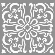 Artikel ST-843 Karo Daisy Stencil Tasarımı 30x30 cm Kanvas Tablo