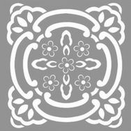 Artikel ST-846 Karo Lemon Stencil Tasarımı 30x30 cm Kanvas Tablo